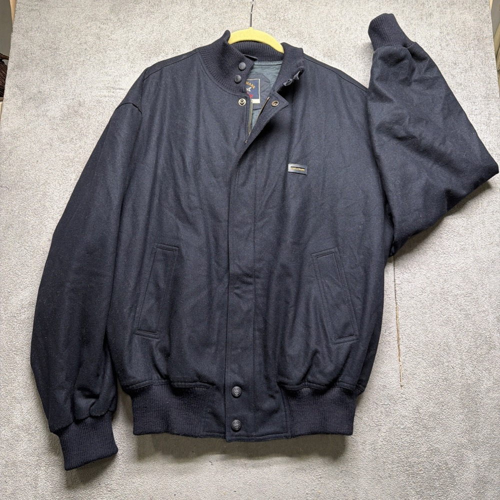 Paul & Shark‎ Yachting Men's Wool Blend Bomber Jacket Black Size 2XL